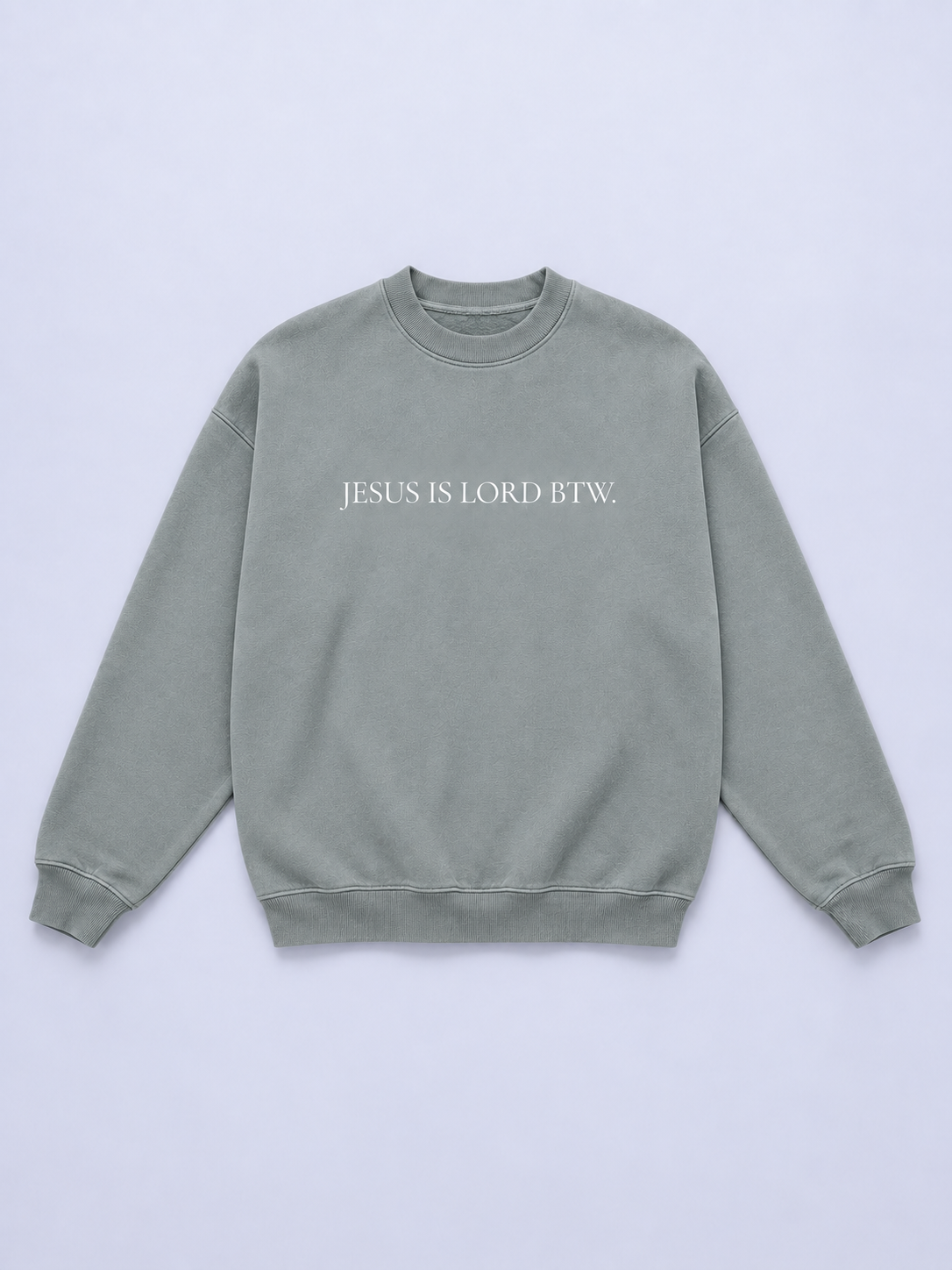 Jesus is Lord BTW Crewneck in Ultra Gray