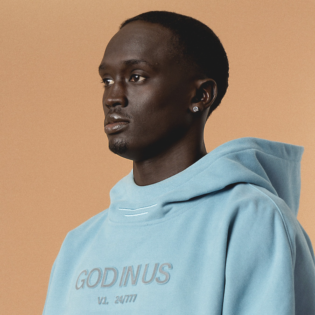 V1 Mocked Hoodie In Blue Koi