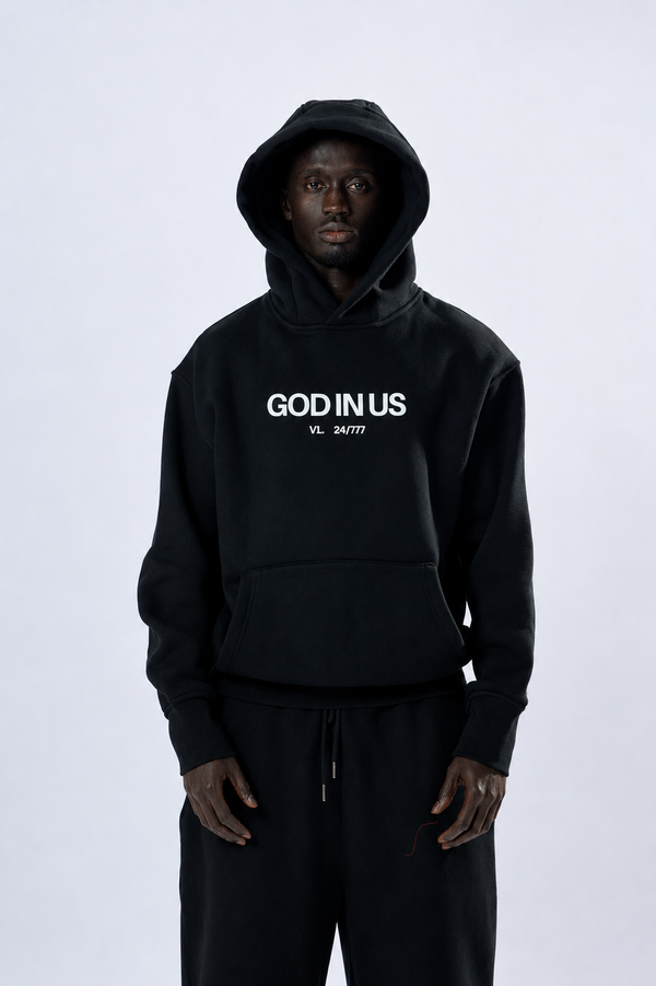 24/7 Essential Hoodie in Midnight Black