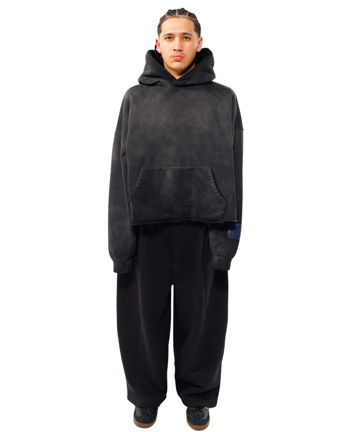 Core Boxy Hoodie in Stone Black