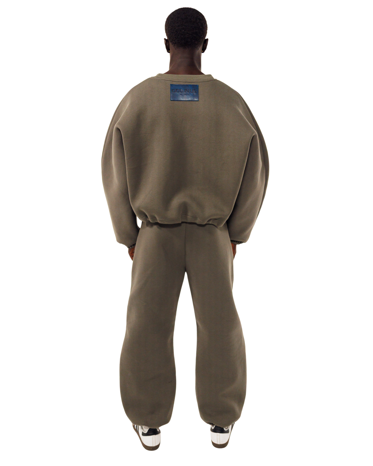 Mobius Double Layer Crewneck in Stone Olive