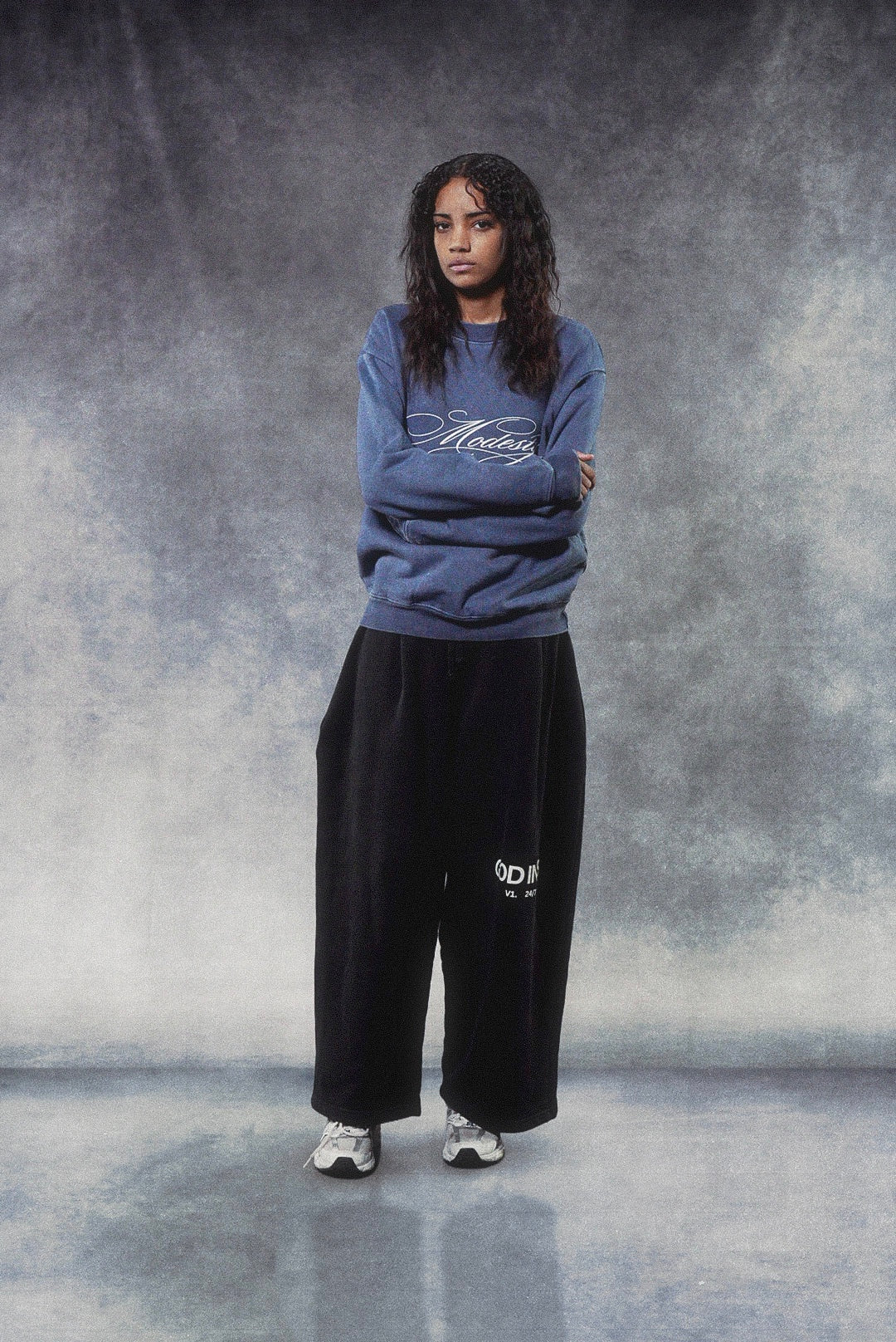 "Modesty" Crewneck in Bering Salt