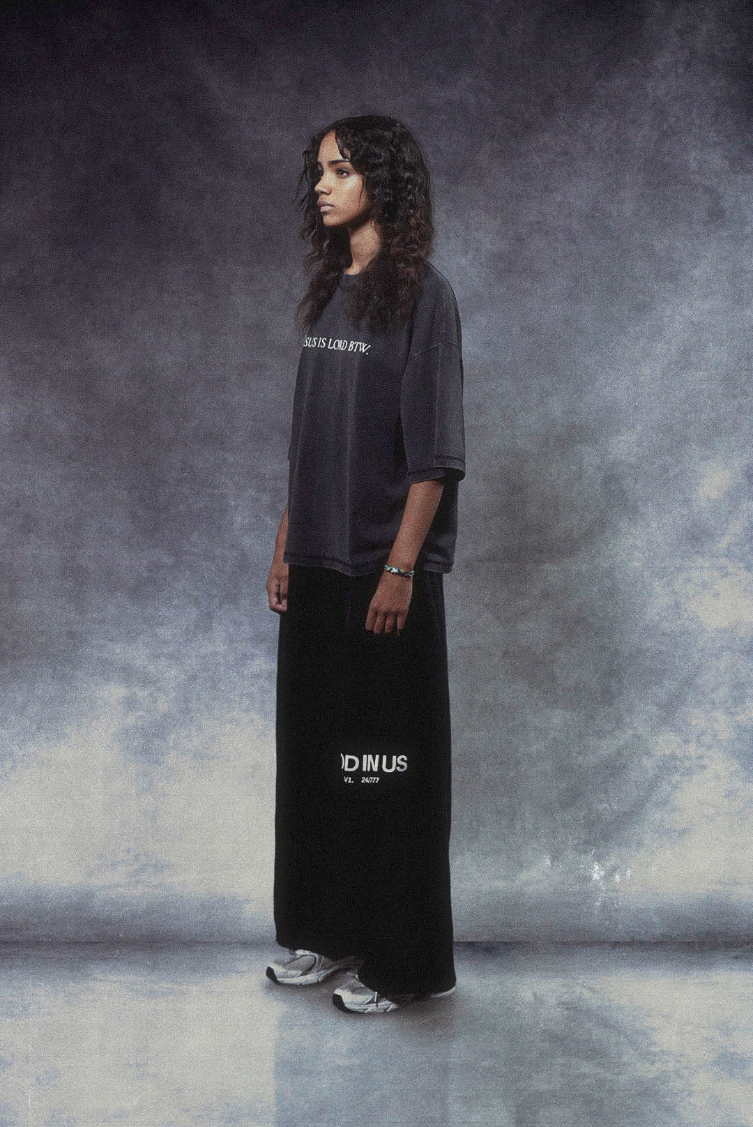 Jesus Is Lord BTW Tee in Washed Black