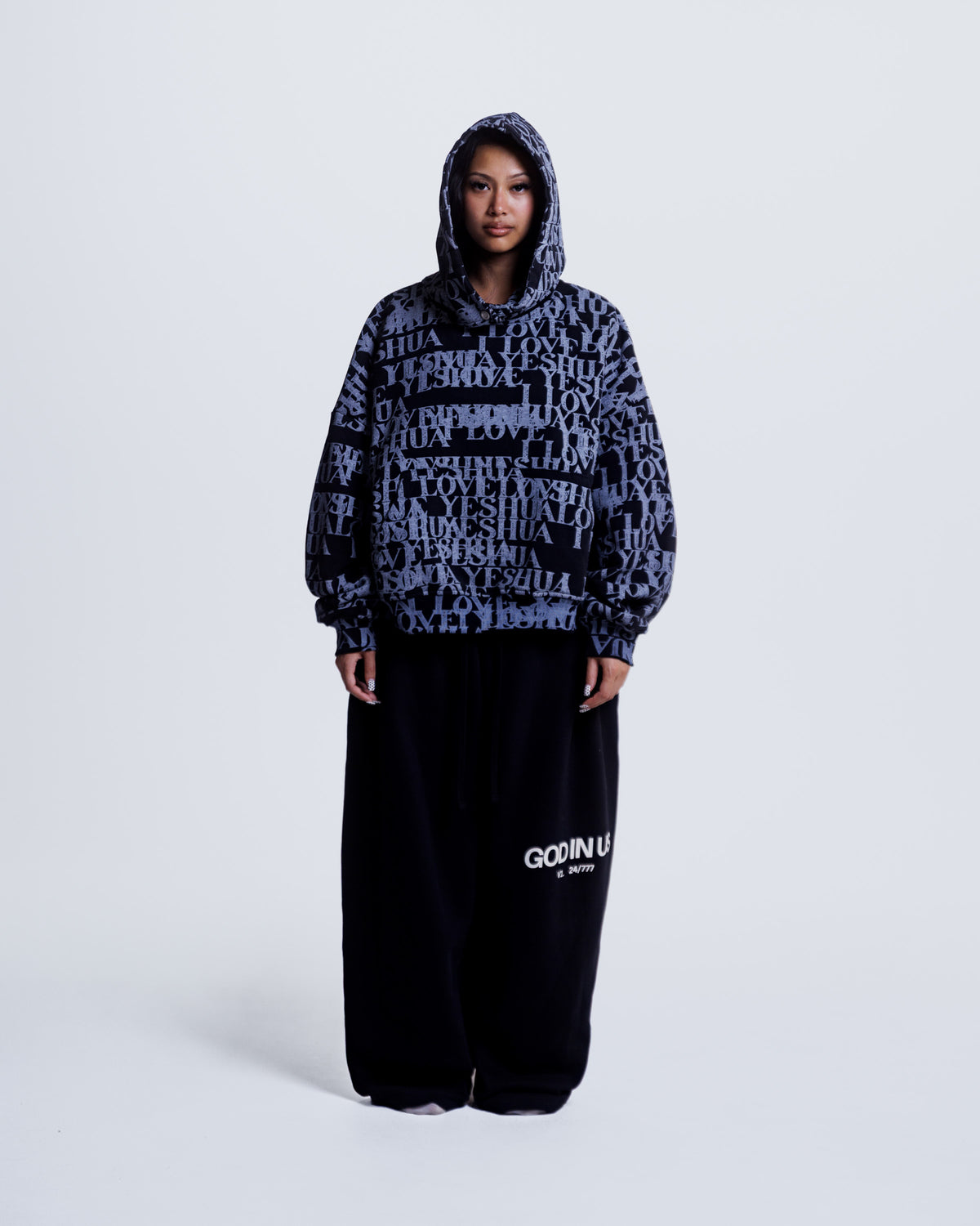 “I LOVE YESHUA” Hoodie in Midnight Black