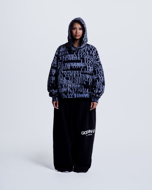 “I LOVE YESHUA” Hoodie in Midnight Black
