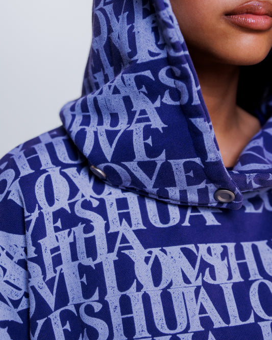 “I LOVE YESHUA” Hoodie in Midnight Indigo