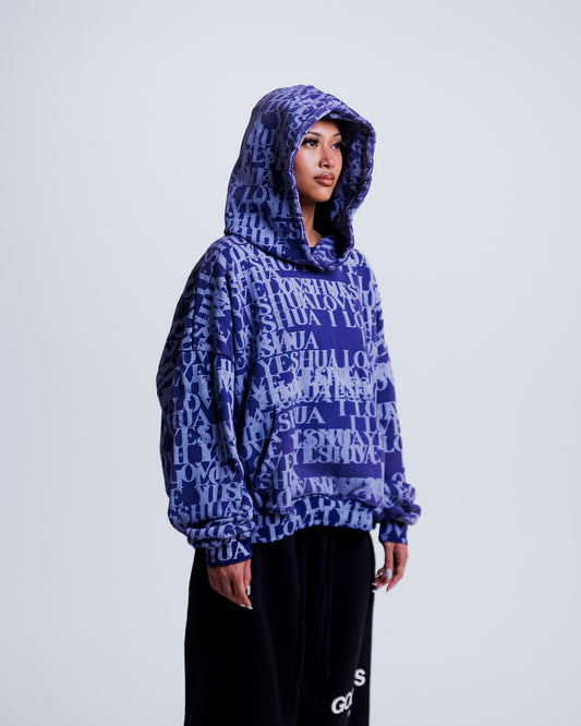 “I LOVE YESHUA” Hoodie in Midnight Indigo