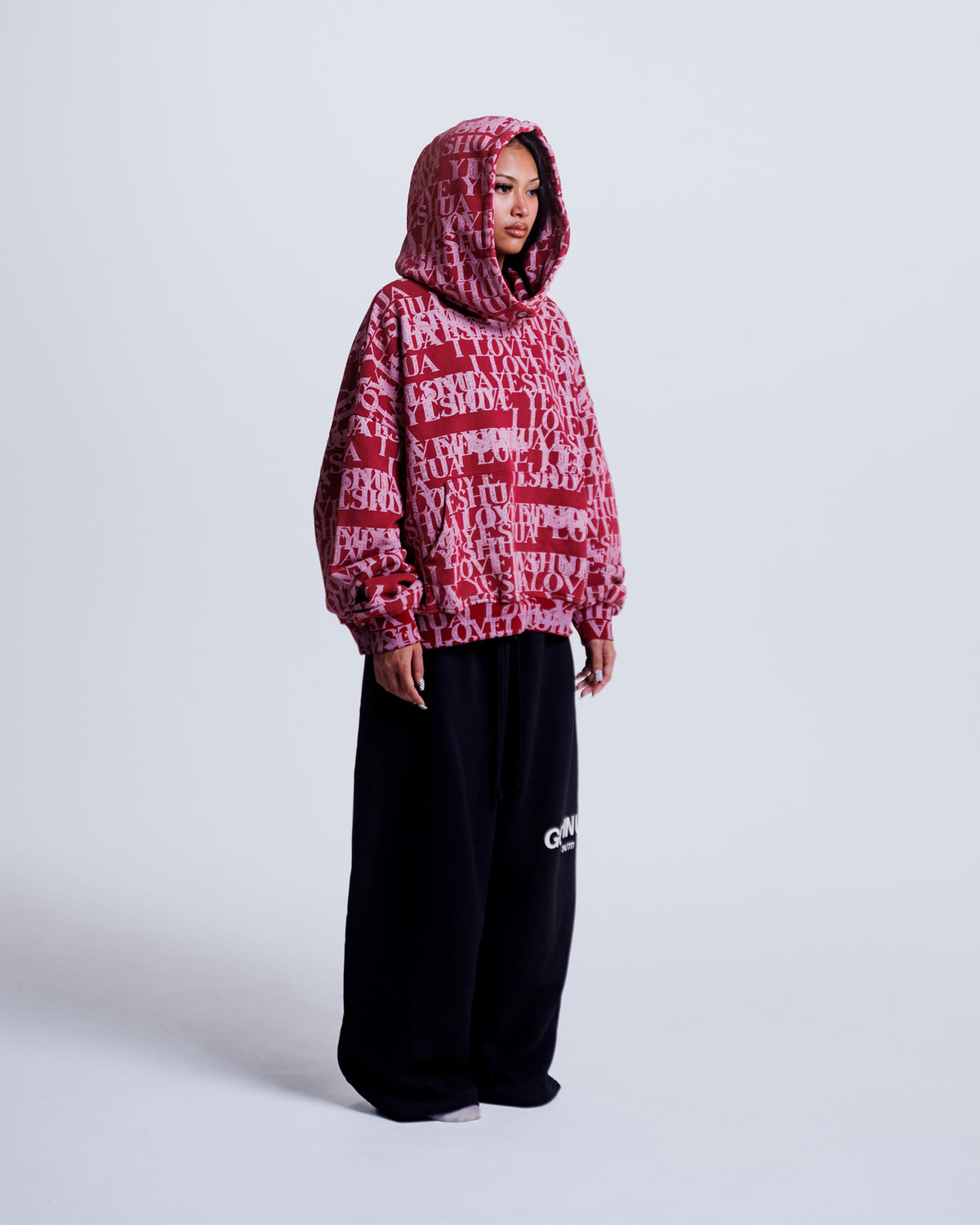 “I LOVE YESHUA” Hoodie in Midnight Wine