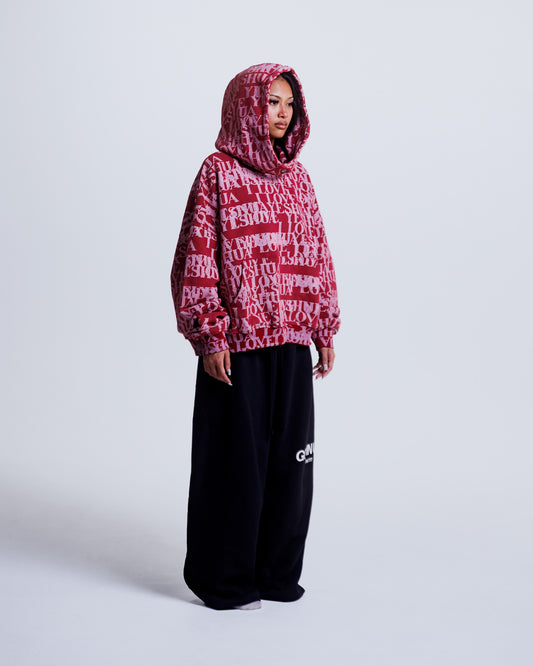 “I LOVE YESHUA” Hoodie in Midnight Wine