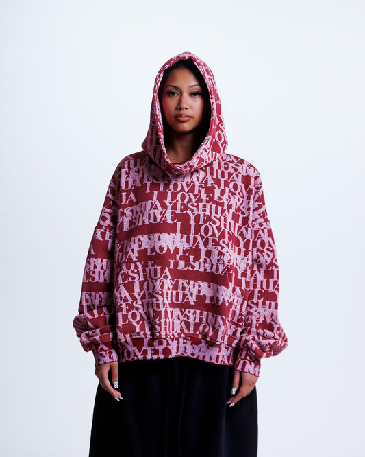 “I LOVE YESHUA” Hoodie in Midnight Wine