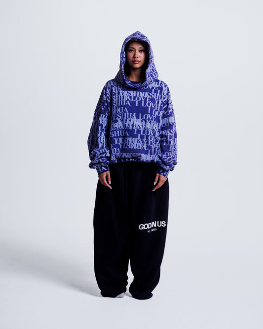 “I LOVE YESHUA” Hoodie in Midnight Indigo
