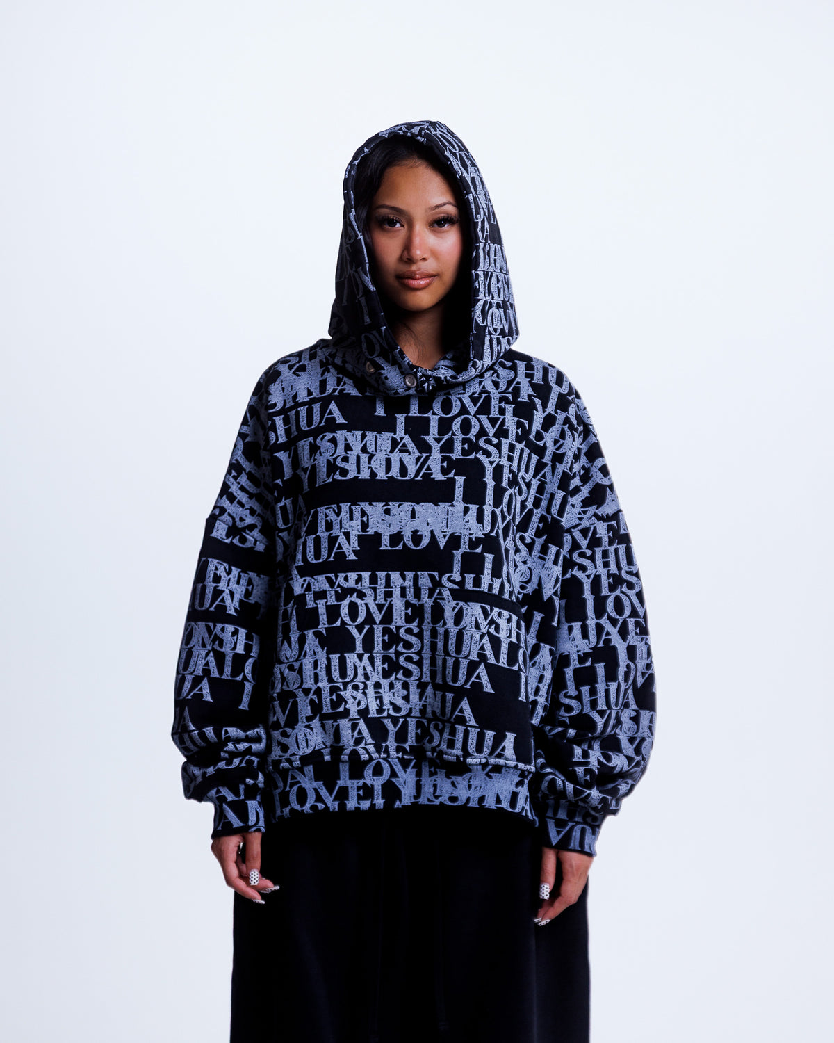 “I LOVE YESHUA” Hoodie in Midnight Black