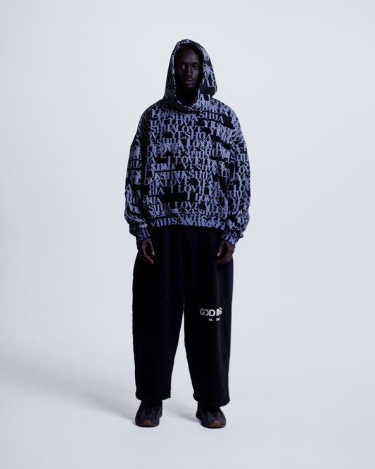 Core Wide Sweatpant in Midnight Black