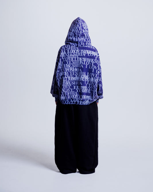 “I LOVE YESHUA” Hoodie in Midnight Indigo