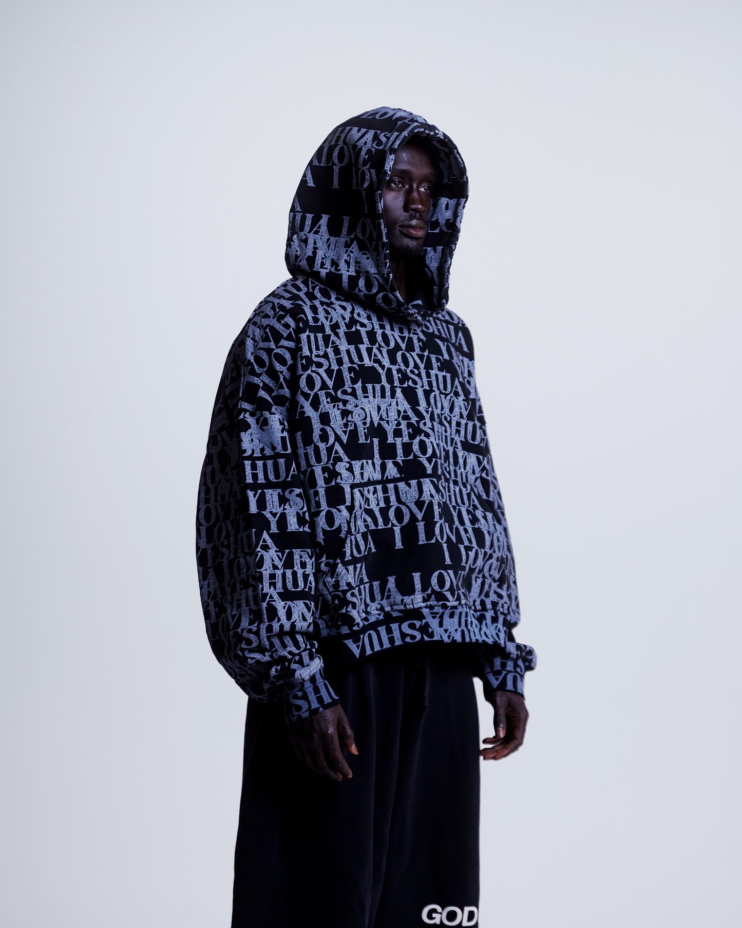 “I LOVE YESHUA” Hoodie in Midnight Black