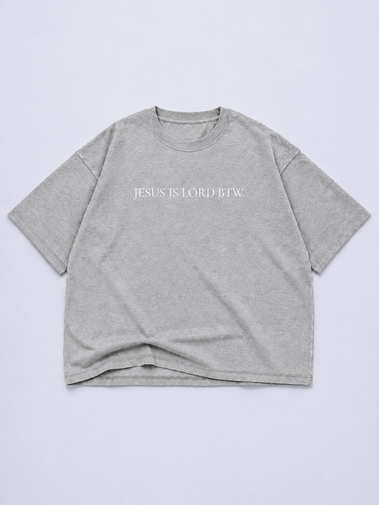 Jesus Is Lord BTW Tee in Heather Gray
