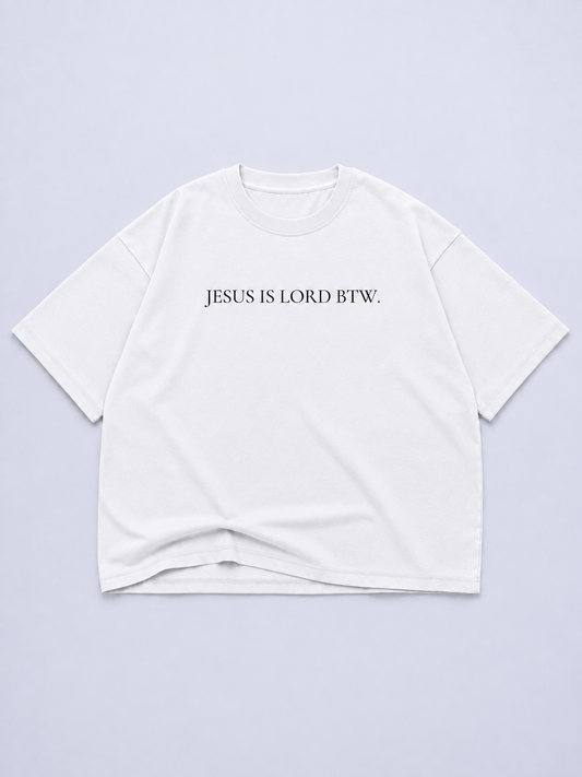 Jesus Is Lord BTW Tee in Blanc White
