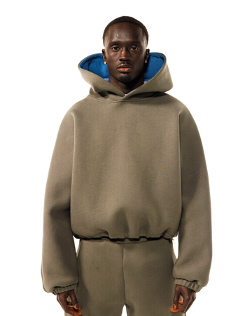 Mobius Double Layer Hoodie in Stone Olive