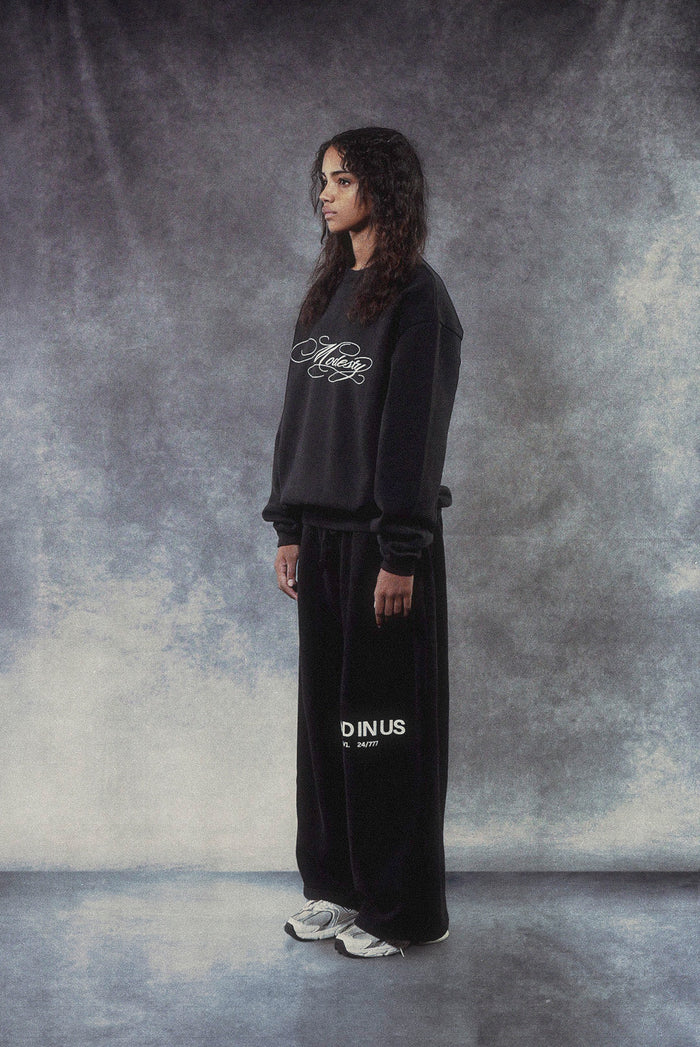 "Modesty" Crewneck in Jet Black, Jet Black