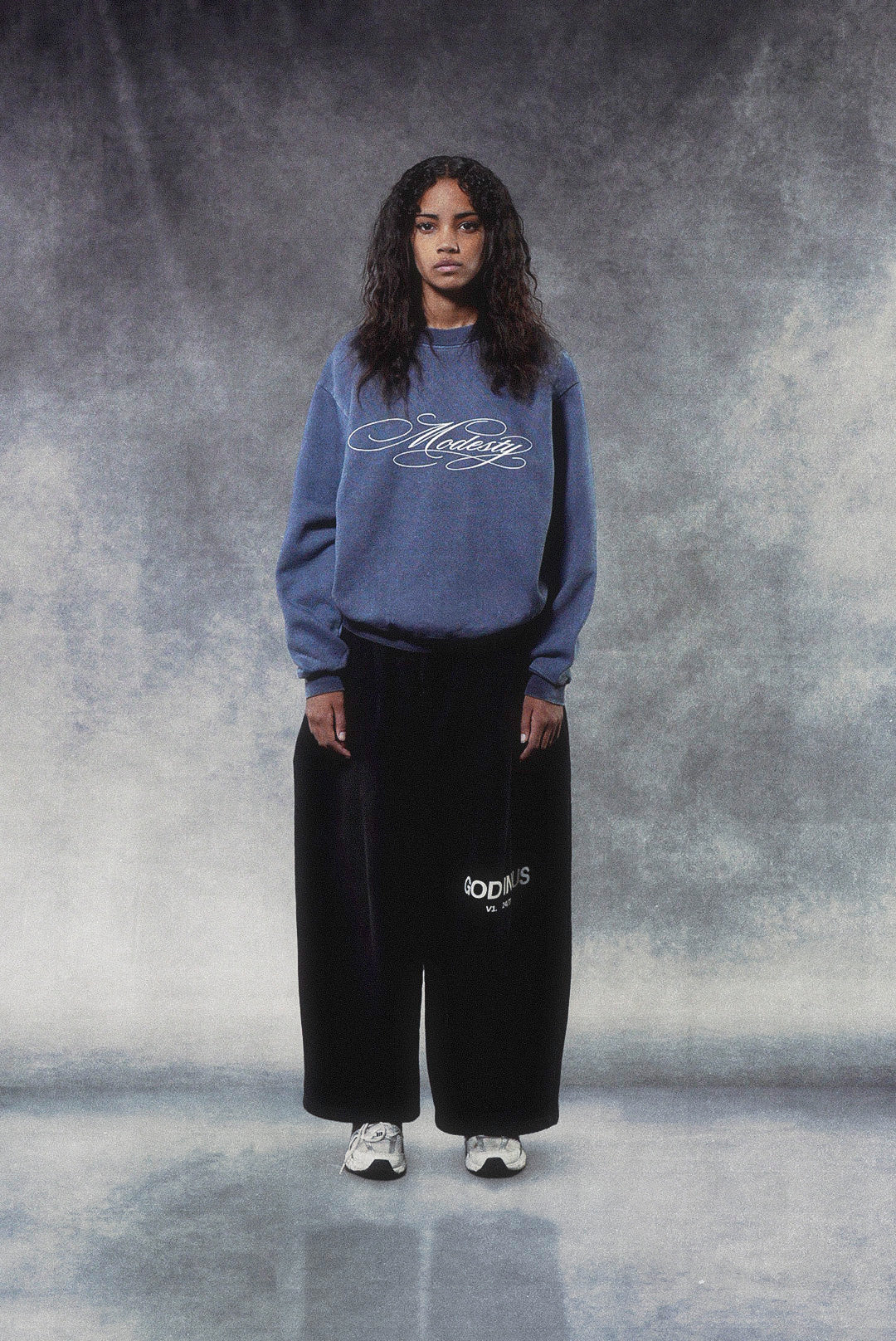"Modesty" Crewneck in Bering Salt