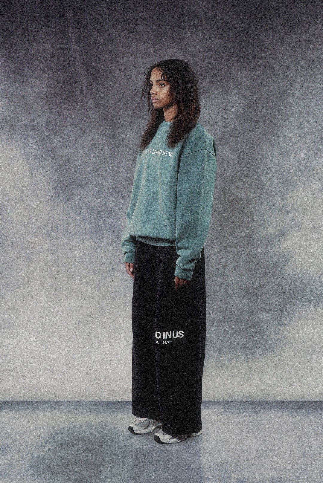 Jesus is Lord BTW Crewneck in Sagebrush Green