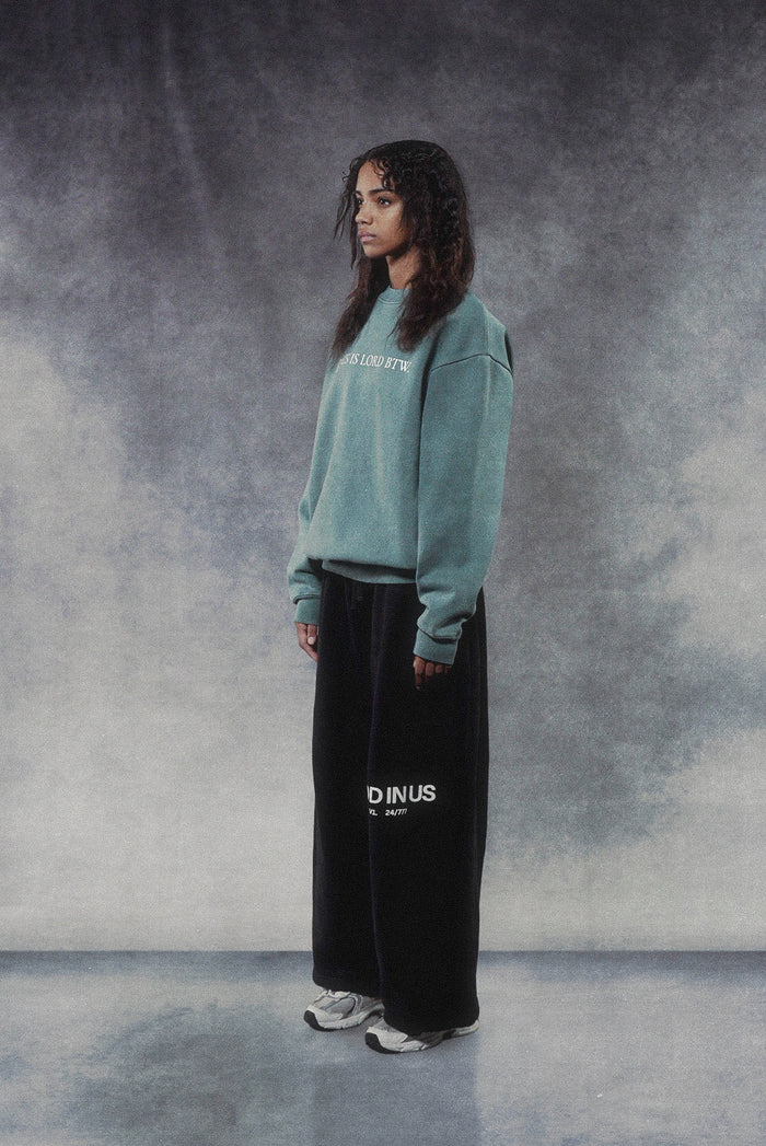 Jesus is Lord BTW Crewneck in Sagebrush Green, Sagebrush Green