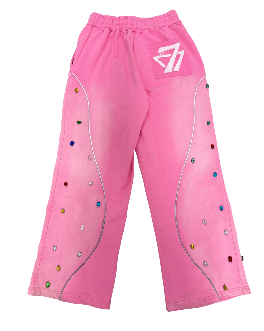 Multi-Colored Gemstone Pants in Stone Pink