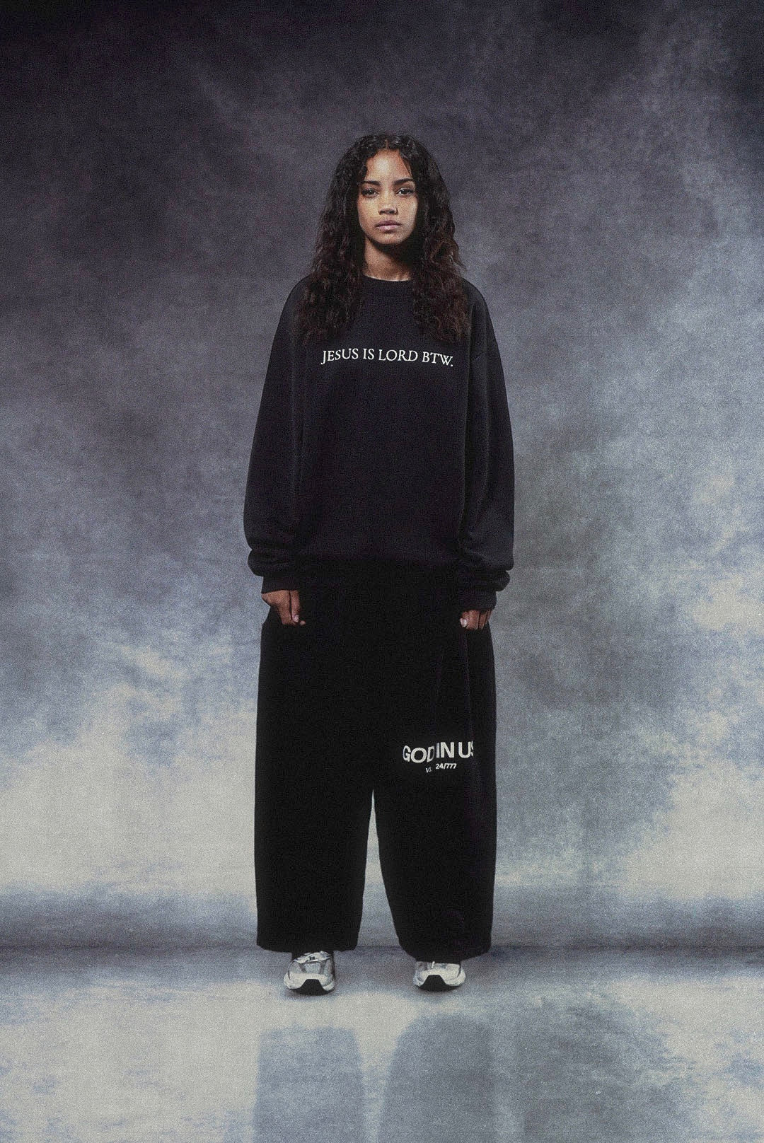 Jesus is Lord BTW Crewneck in Jet Black