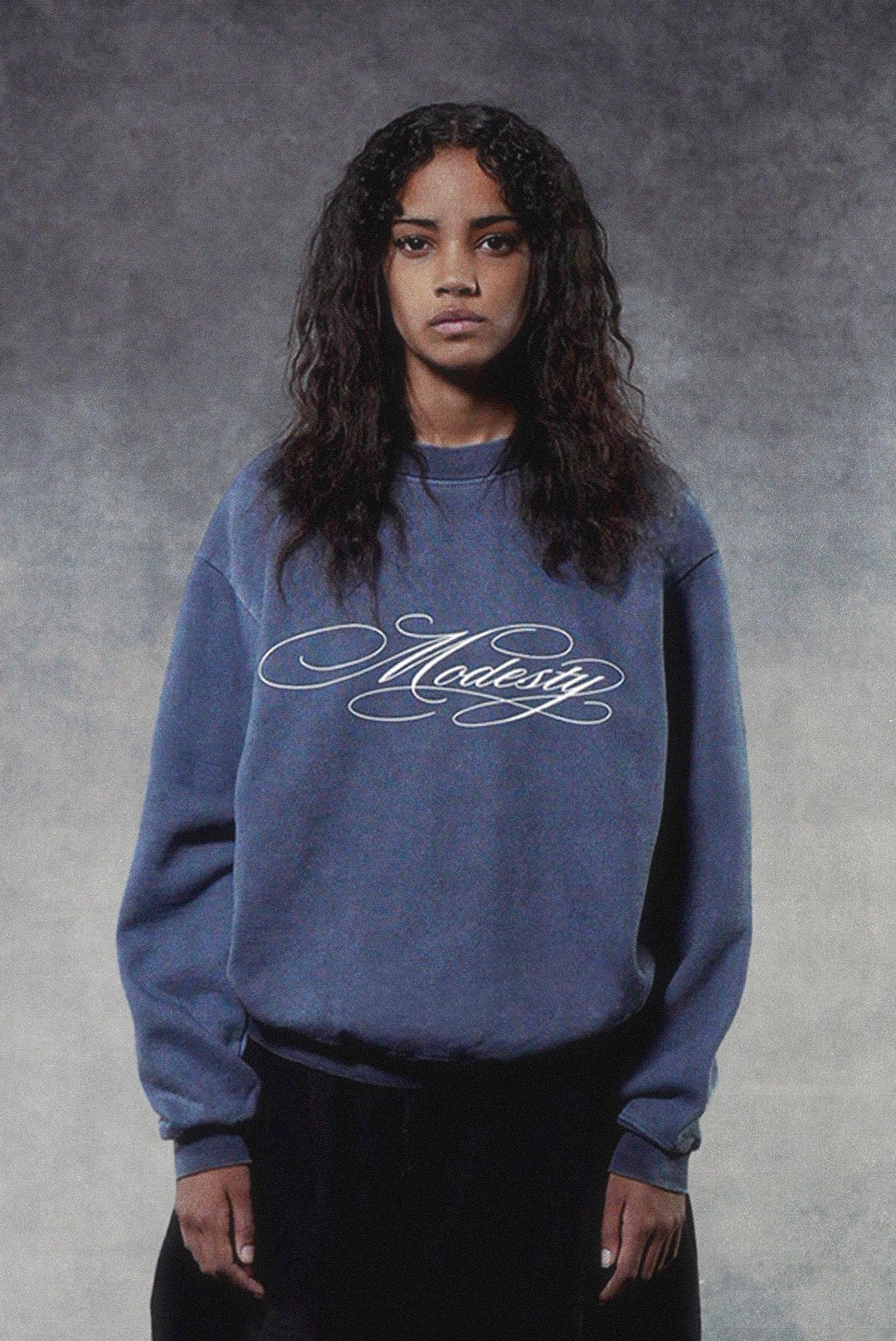 "Modesty" Crewneck in Bering Salt