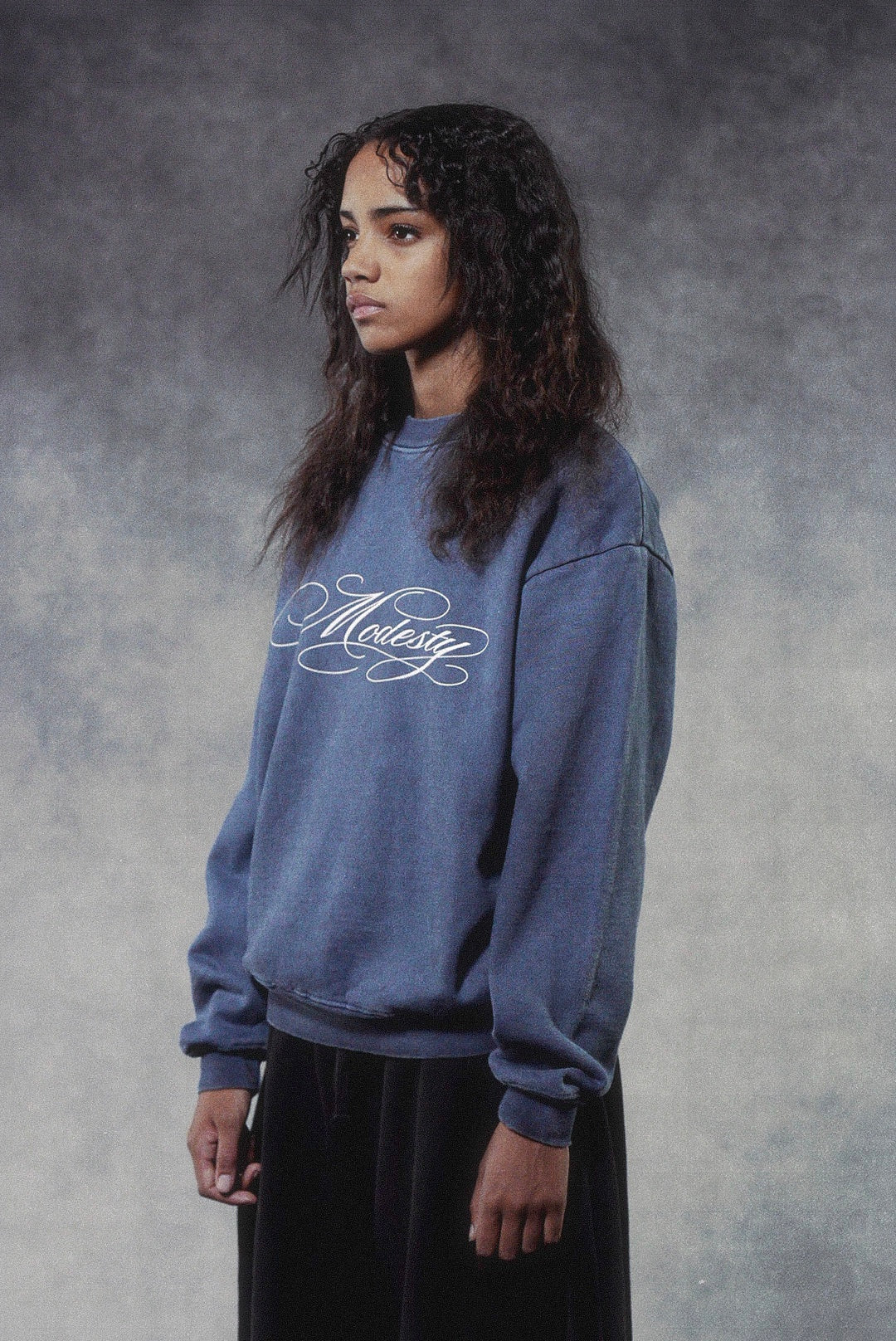 "Modesty" Crewneck in Bering Salt