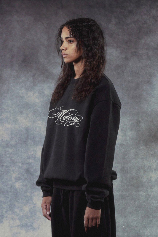 Modesty Crewneck - Jet Black - Profile